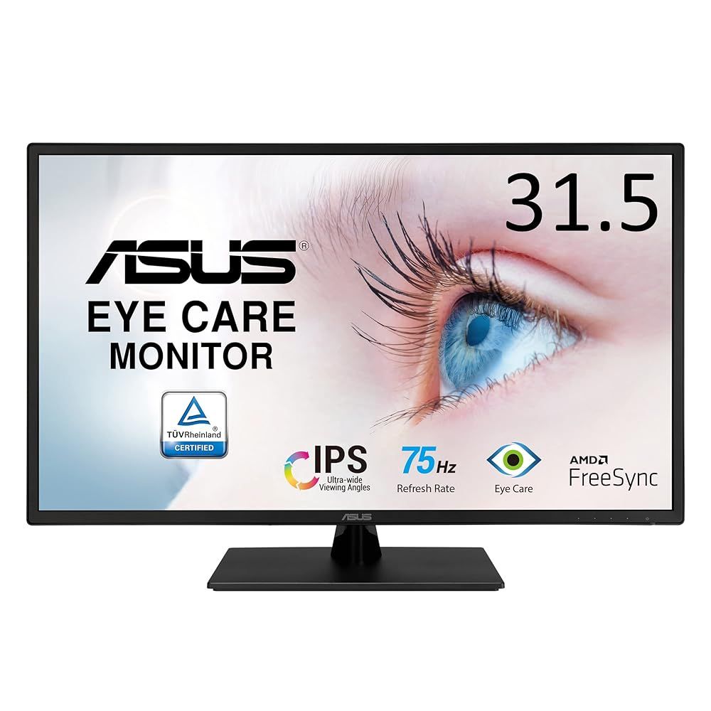 ASUS モニター Eye CareVA329HE 31.5インチ / フルHD (1920 x 1080) / IPS / HDMIx2 / 75Hz / ブルーライト軽減/フリッカフリー/VESA対応/国内正規品