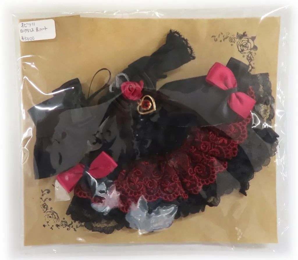 【新品】ドールアクセサリー オビツ11用 ロングドレス(赤ハート)