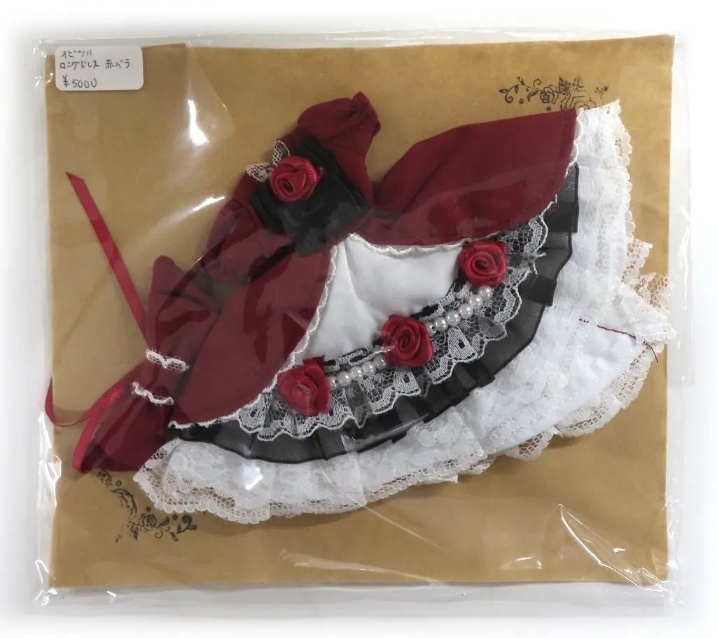 【新品】ドールアクセサリー オビツ11用 ロングドレス(赤バラ)