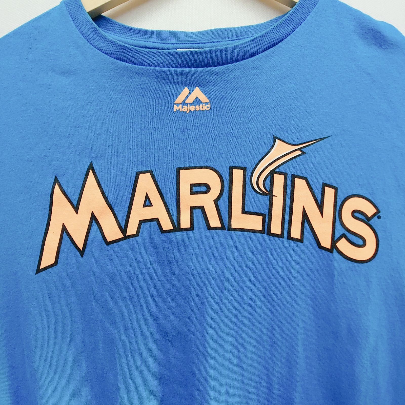 Majestic MLB Miami Marlins CRUZ 27 Tシャツ M ブルー マイアミ