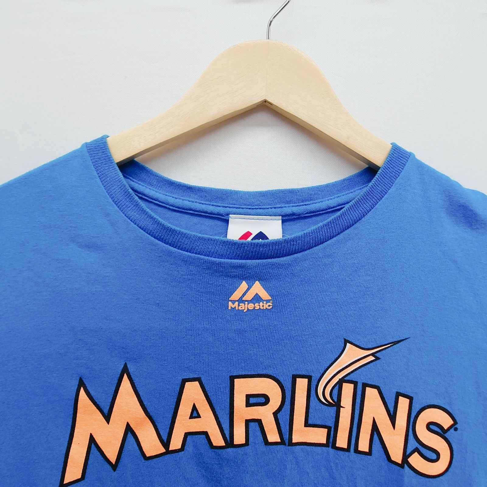 Majestic MLB Miami Marlins CRUZ 27 Tシャツ M ブルー マイアミ