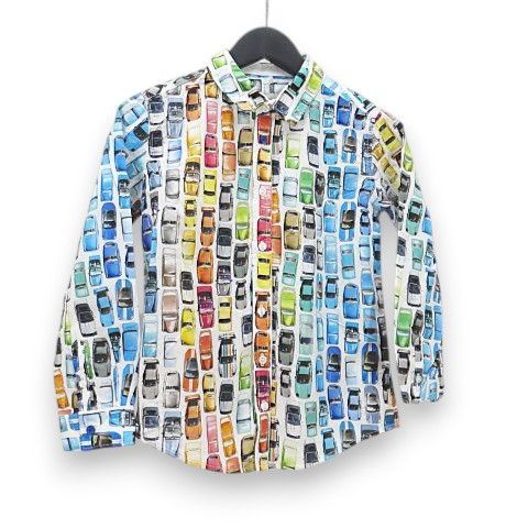 ポールスミス PAUL SMITH 車プリント 半袖 シャツ 130 車 総柄 綿 コットン マルチカラー