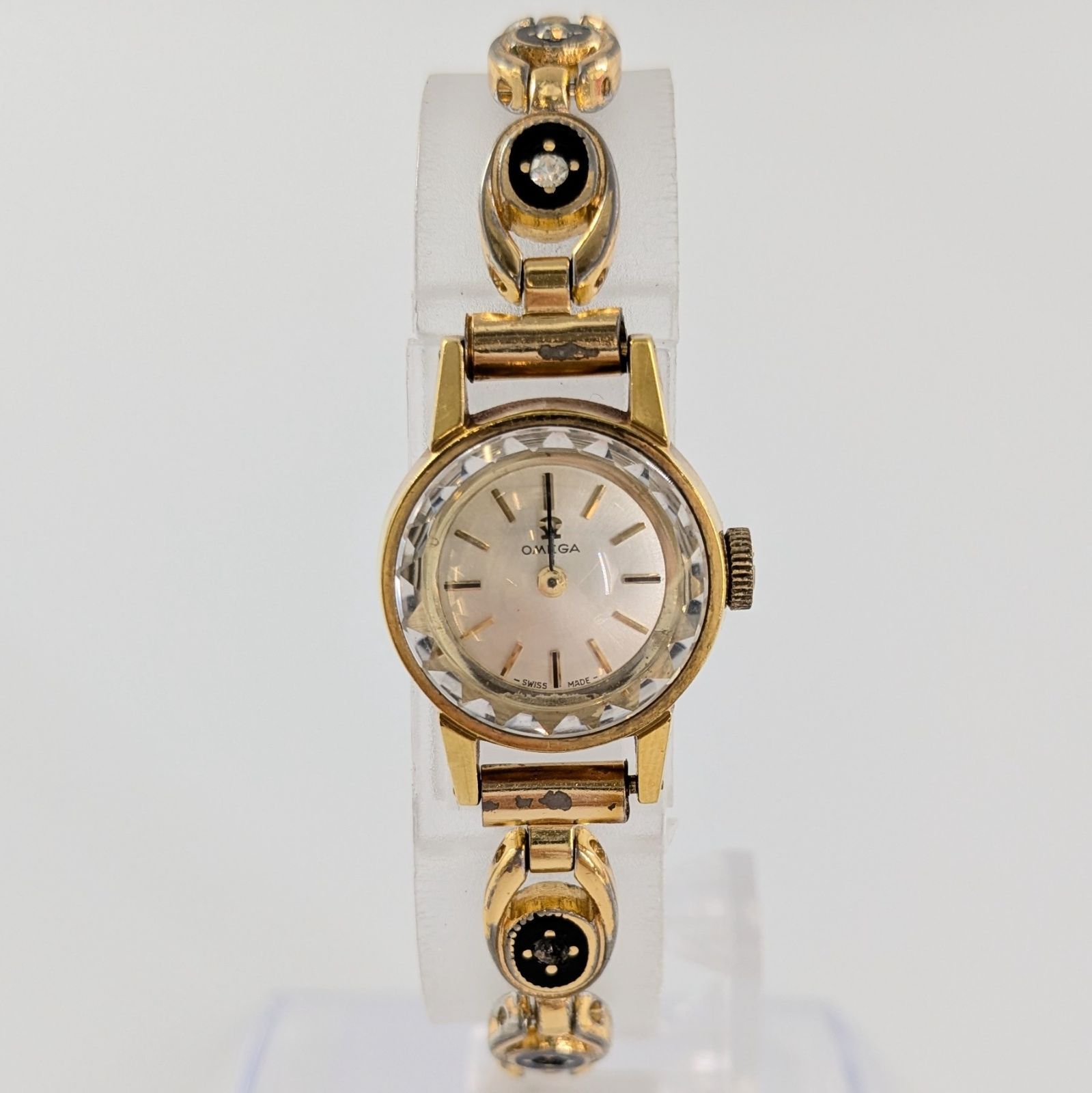 OMEGA オメガ レディース時計 手巻き カットガラス ゴールド 箱【QG-6 