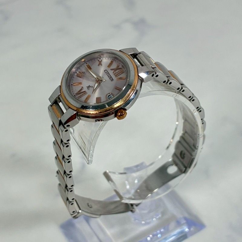 動作品】シチズン CITIZEN クロスシー ピンク文字盤 腕時計 516K