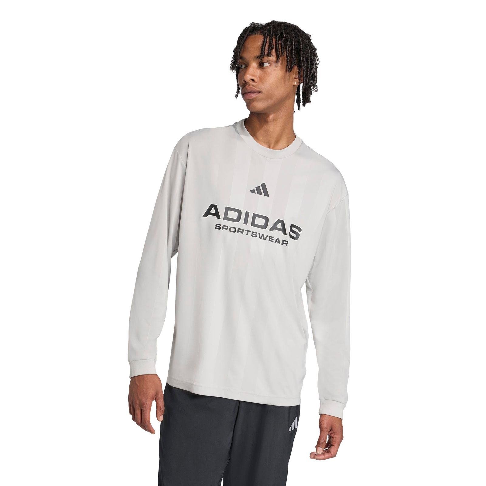 アディダス 長袖 Tシャツ ティロ ジャガードLS Tシャツ メンズ JXX87 メタルグレー (JW0263) L [メタルグレー (JW0263)] [Free Size]