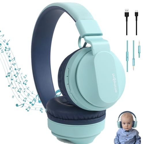 子供用 ワイヤレスヘッドフォン ヘッドセット bluetooth5.1 ワイヤレスヘッドホンbluetoothヘッドホン有線無線両用オーバーイヤヘッドホン 子供用ヘッドホン音量制御機能搭載 （85dB/102dB）聴覚保護 ヘッドホン マイク内蔵 折り畳み サ