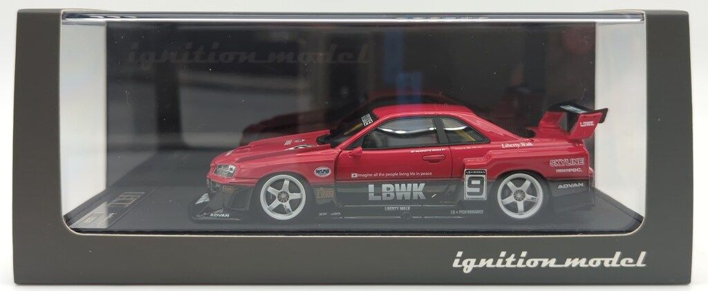 ignition model 1/43 LB-ER34 Super Silhouette SKYLINE Red/Black #9 IG2853