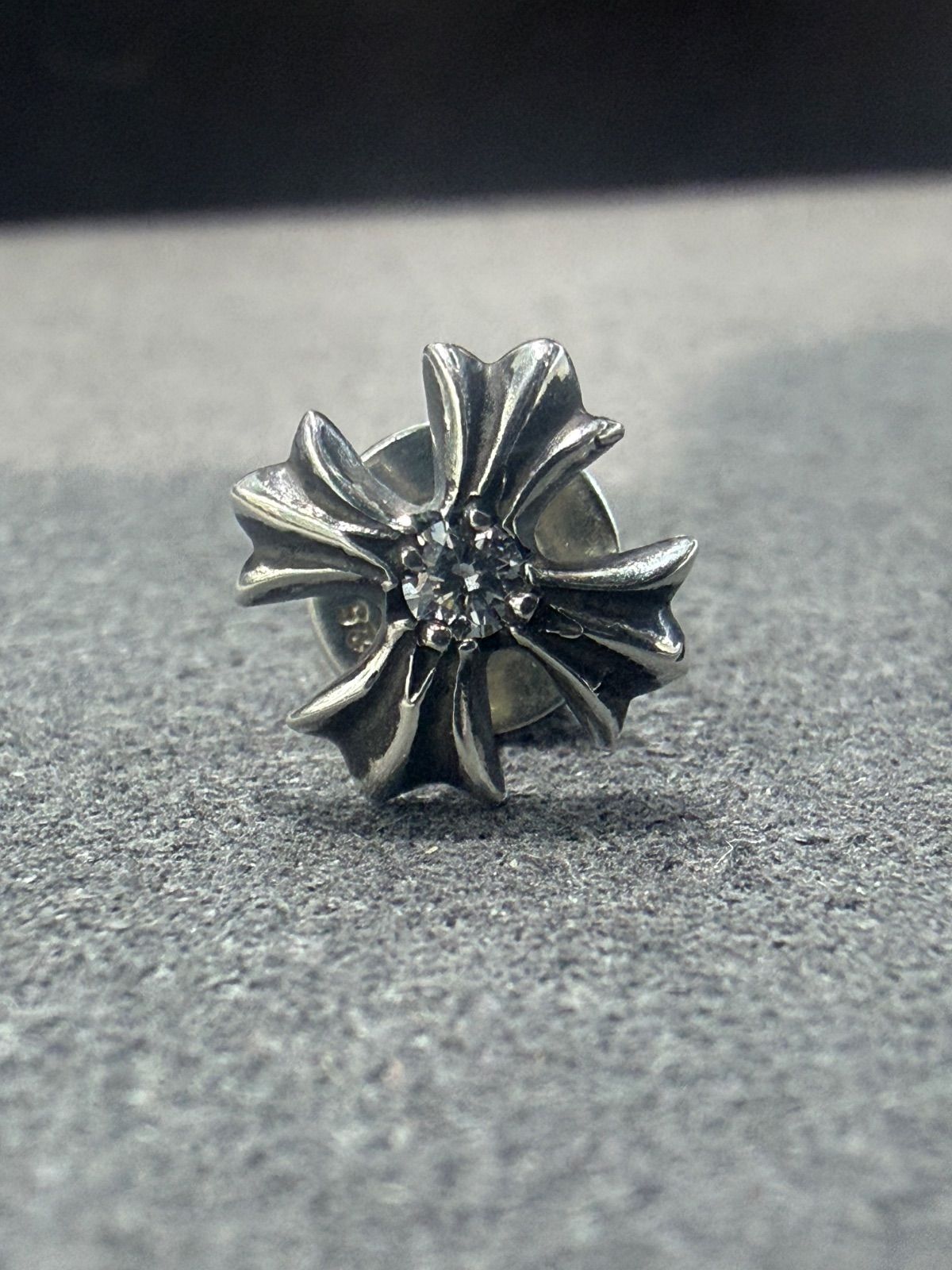 未使用 CHROME HEARTS クロムハーツ CH プラス 1Pダイヤモンド スタッド ピアス
