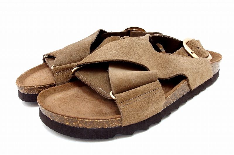 【231862】 【ヴィニーロ VINILO】 スエードレザー フラット クロス サンダル size39 ＜スペイン製＞ 39