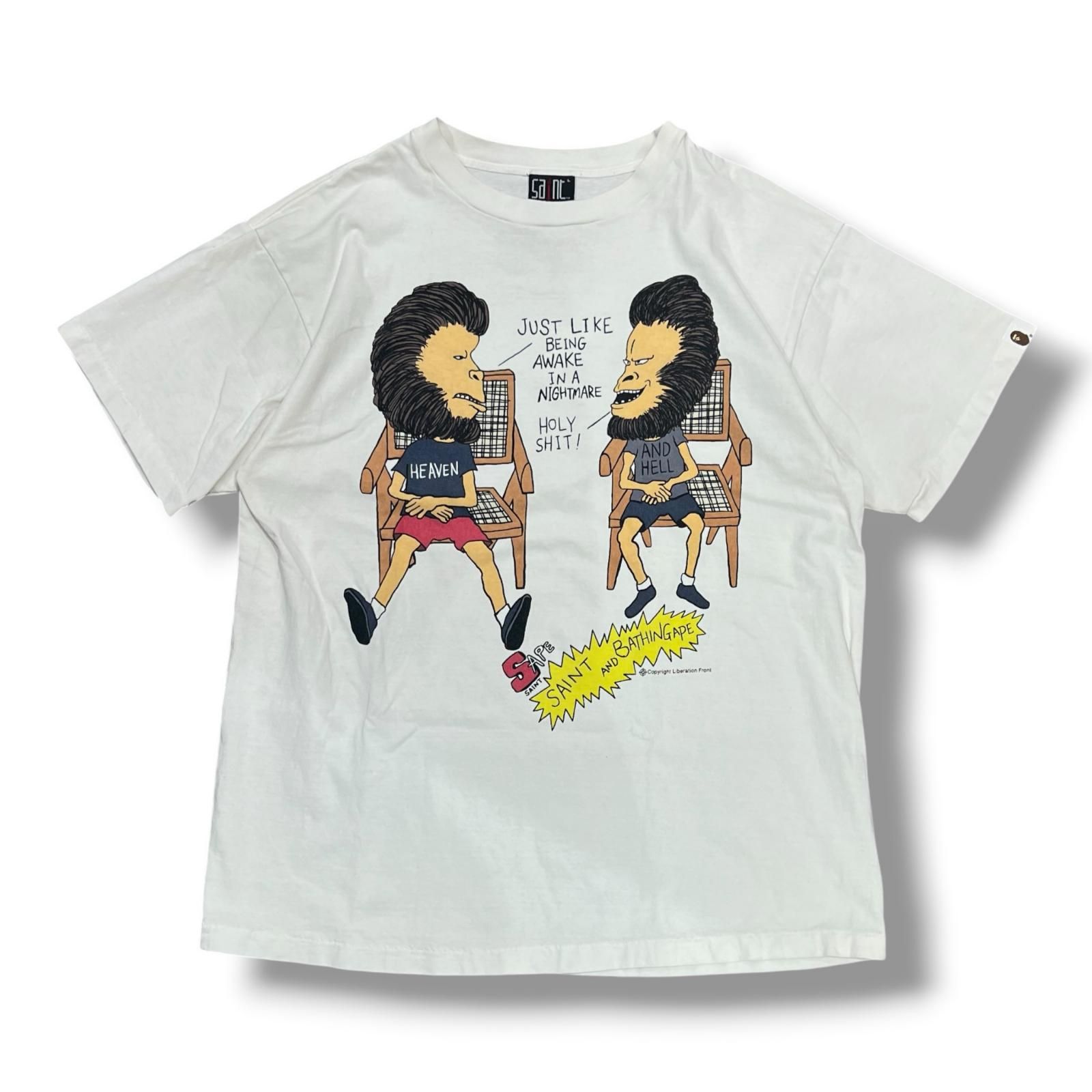 SAINT MICHAEL 23SS A BATHING APE AP_SS TEE / HVN & HELL /WHT 