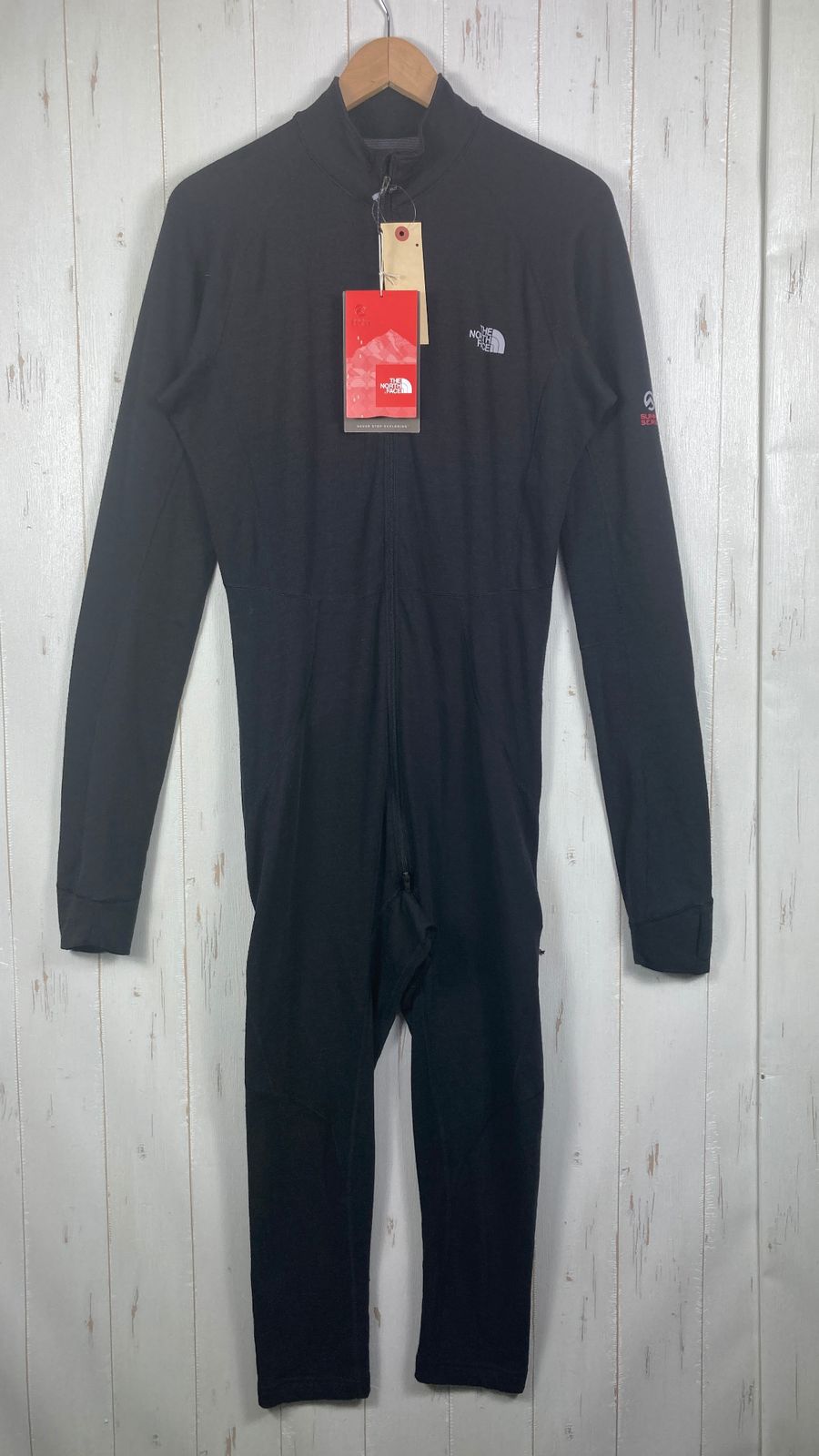 ?️Men's S ブラック系 The North Face ( ザ・ノースフェイス ) ウール ベースレイヤー ワンピース Wool Base Layer One-Piece サミットシリーズ 欧米規格モデル メリノウール ウェア トップス