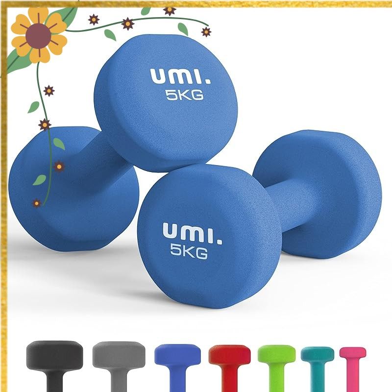 ダンベル 5kg 2個セット 筋トレ ダンベル ?? ウエイト カラー ダンベル 鉄アレイ dumbbell (ブルー) 1