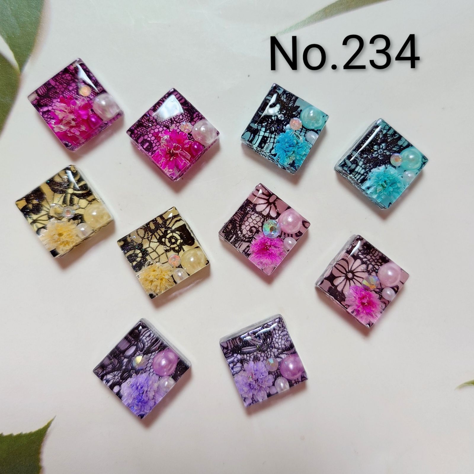 レジン カボション ハンドメイド レース柄 オリジナルパーツセット No