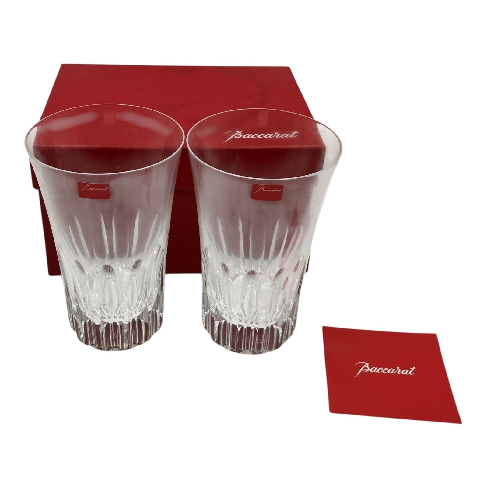 ■Baccarat バカラ ハイボール ヴィータ タンブラー グラス ペア クリスタル 高さ約14cm 口径約9cm 箱付 汚れあり2544144,2544144