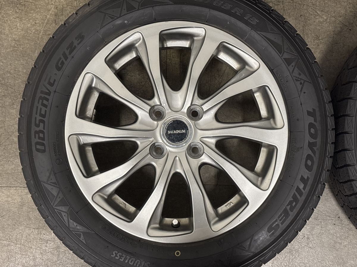 【バリ溝】バルミナ 15in 5.5J +42 PCD100 トーヨー OBSERVE GIZ 175/65R15 アクア ヴィッツ フィット ノート スイフト デミオ 即納可能
