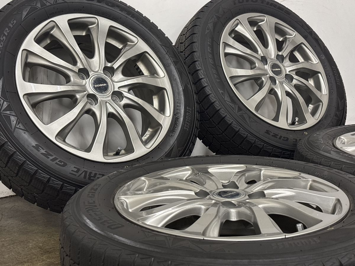 【バリ溝】バルミナ 15in 5.5J +42 PCD100 トーヨー OBSERVE GIZ 175/65R15 アクア ヴィッツ フィット ノート スイフト デミオ 即納可能