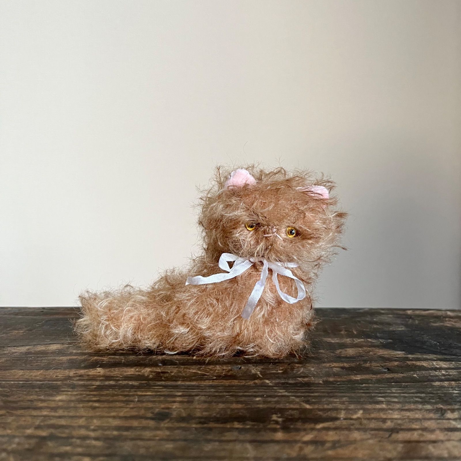 とけそうな、ねこ ( 茶色カールの子 ) Cora 猫 ぬいぐるみ 作家 