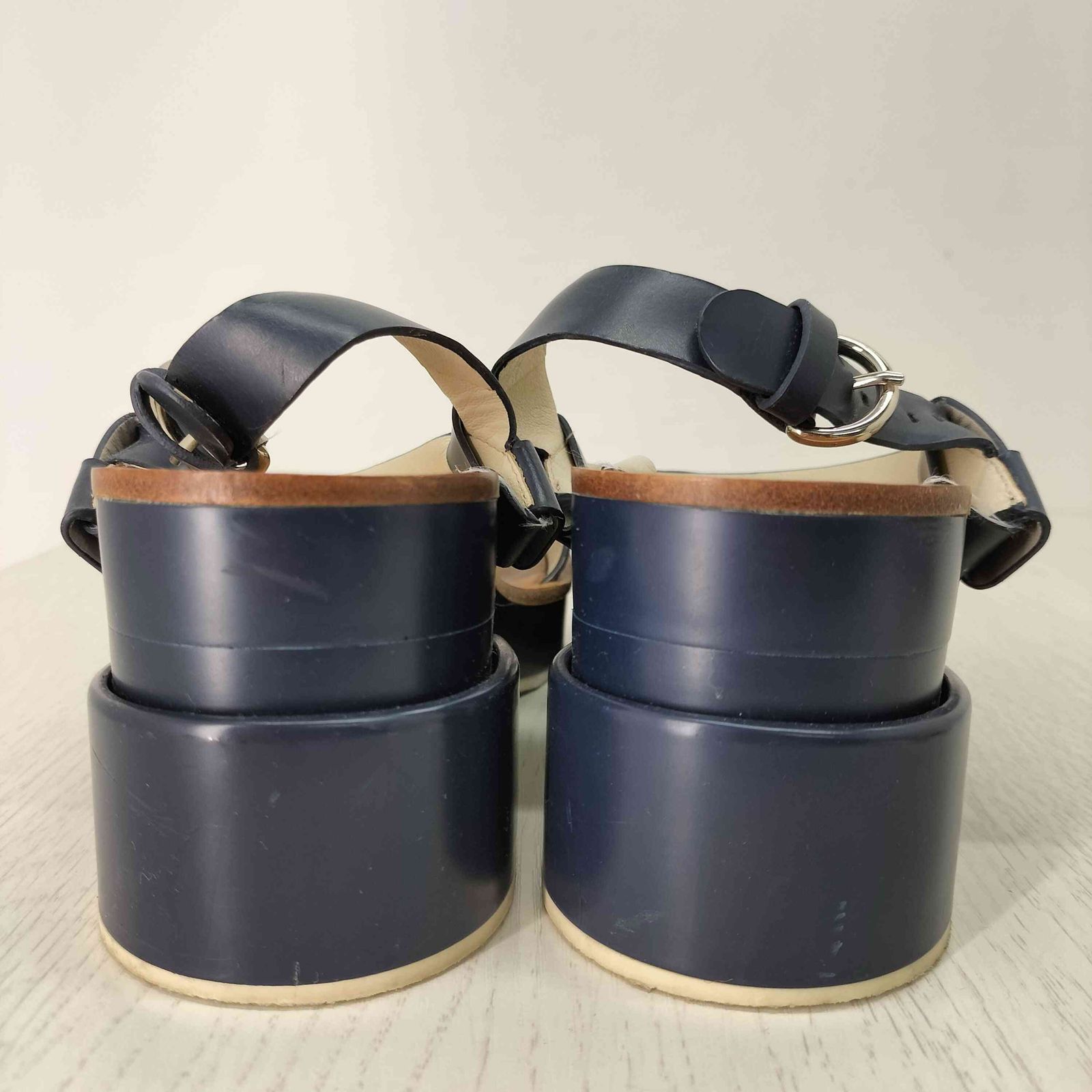 ジルサンダーネイビー JIL SANDER NAVY レザー厚底サンダル レディース
