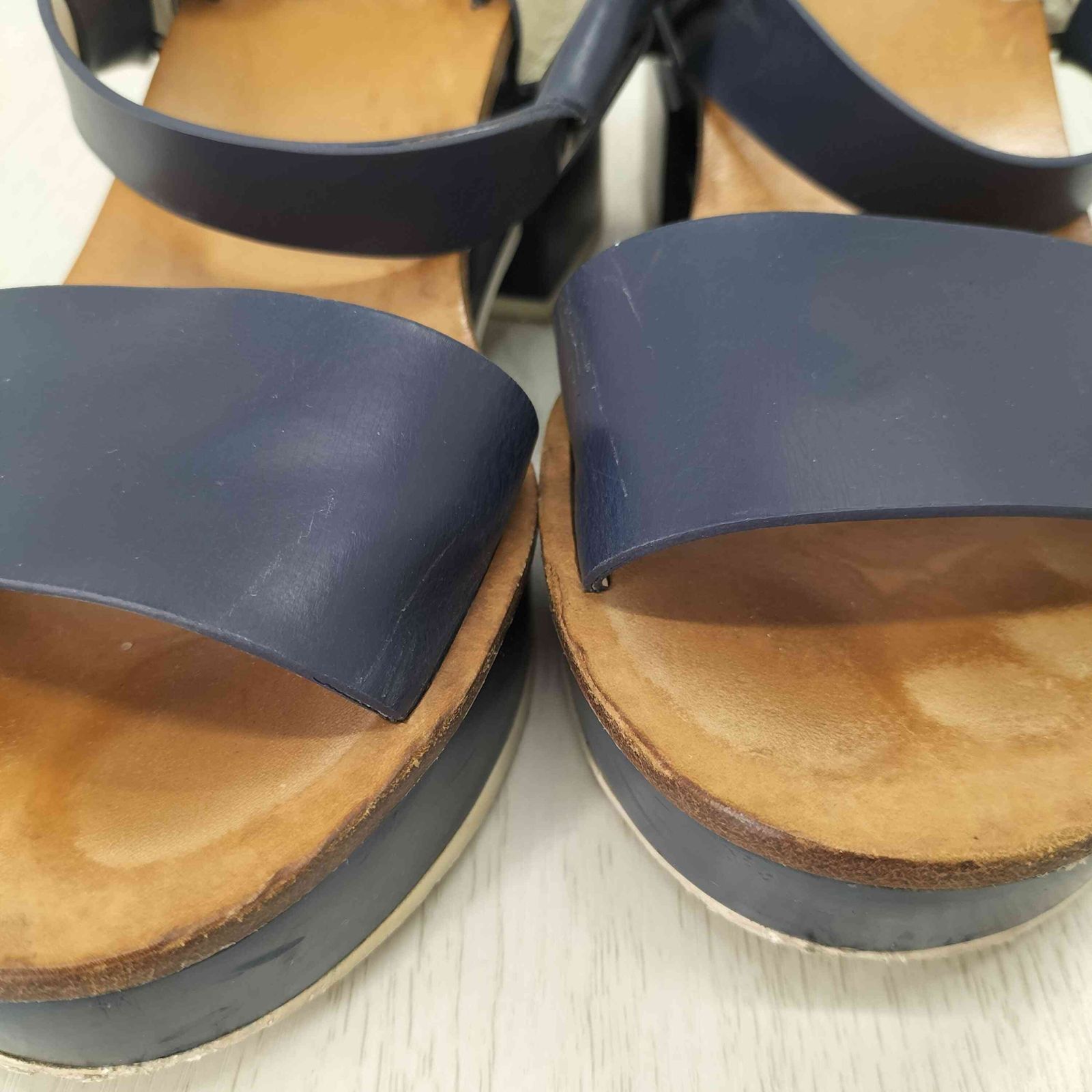 ジルサンダーネイビー JIL SANDER NAVY レザー厚底サンダル レディース