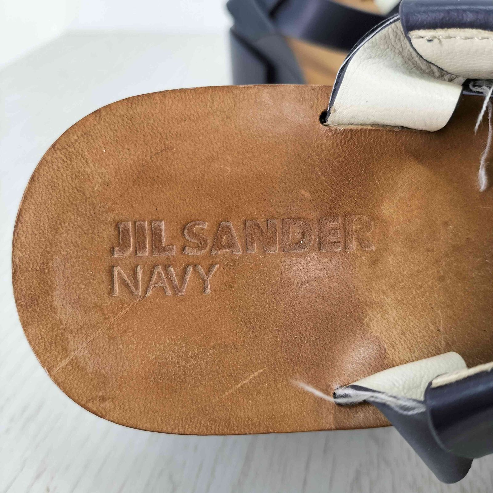 ジルサンダーネイビー JIL SANDER NAVY レザー厚底サンダル レディース