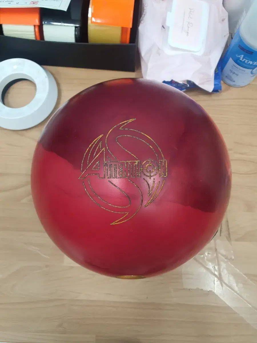 中古ボーリングボール 14p アテンションレッドパール