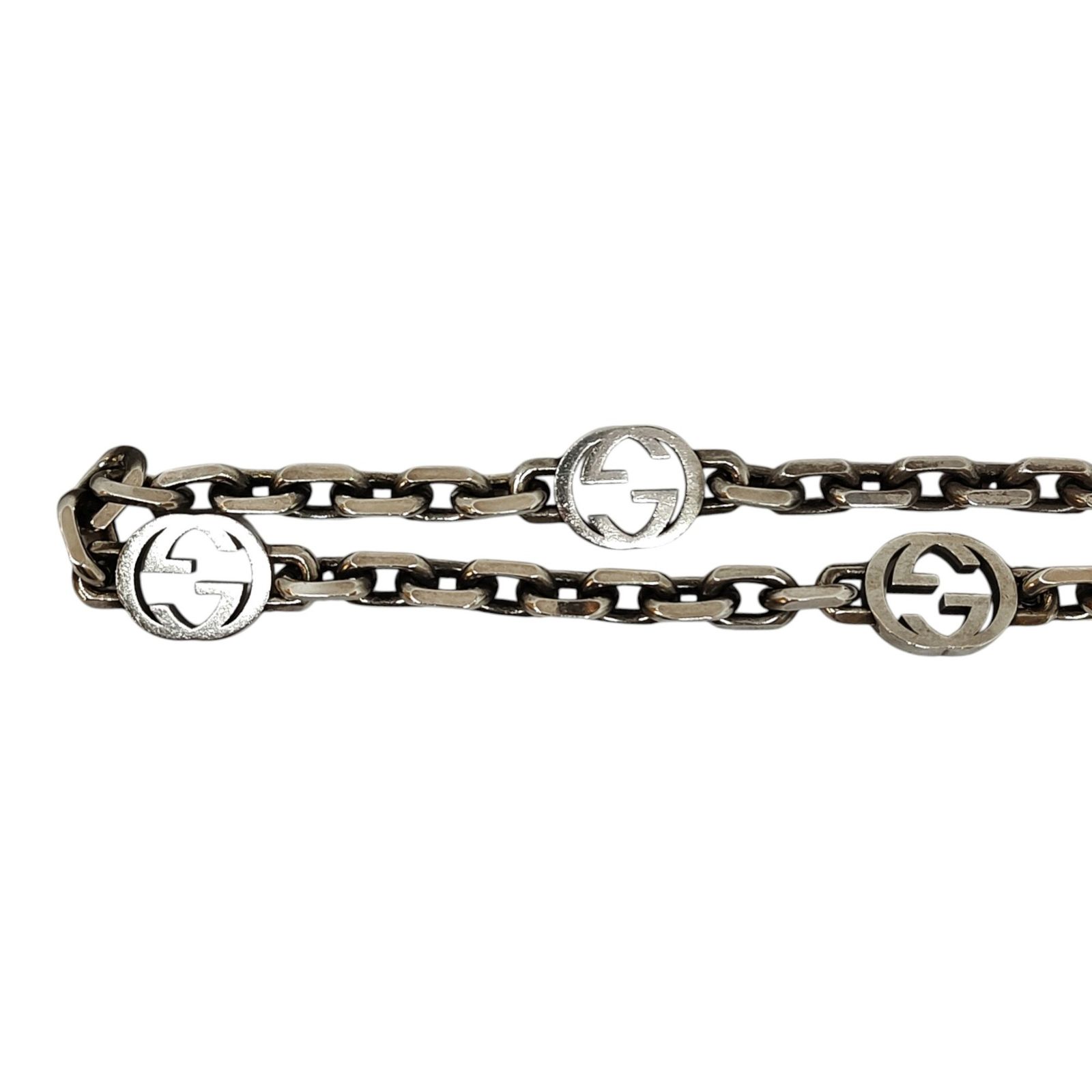 GUCCI グッチ インターロッキング チェーン ネックレス Ag925 F 