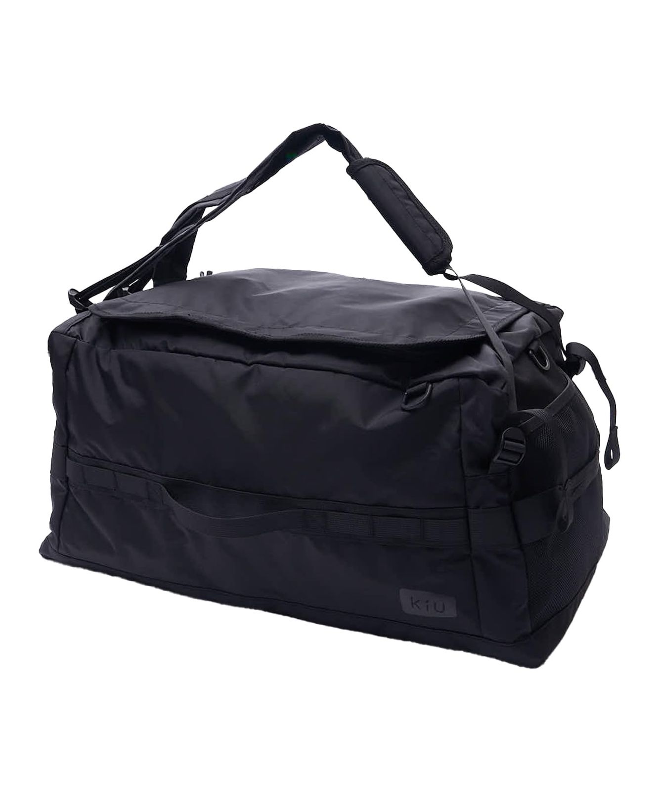 KiU キウ トラベルダッフルバッグ TRAVEL DUFFEL BAG 防水 撥水 3way バックパック リュック ボストンバッグ ショルダー 多機能 大容量 パッカブル 部活 旅行 トラベル ビジネス ユニセックス ブラック K528-90 [ブラック]