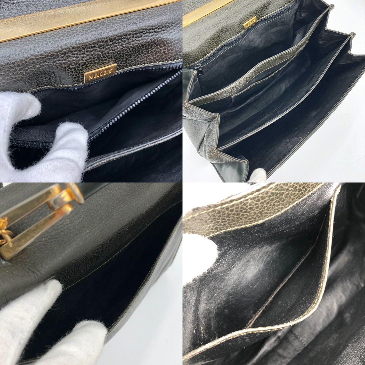 BALLY バリー レザー 2way ハンドバッグ ショルダーバッグ モス