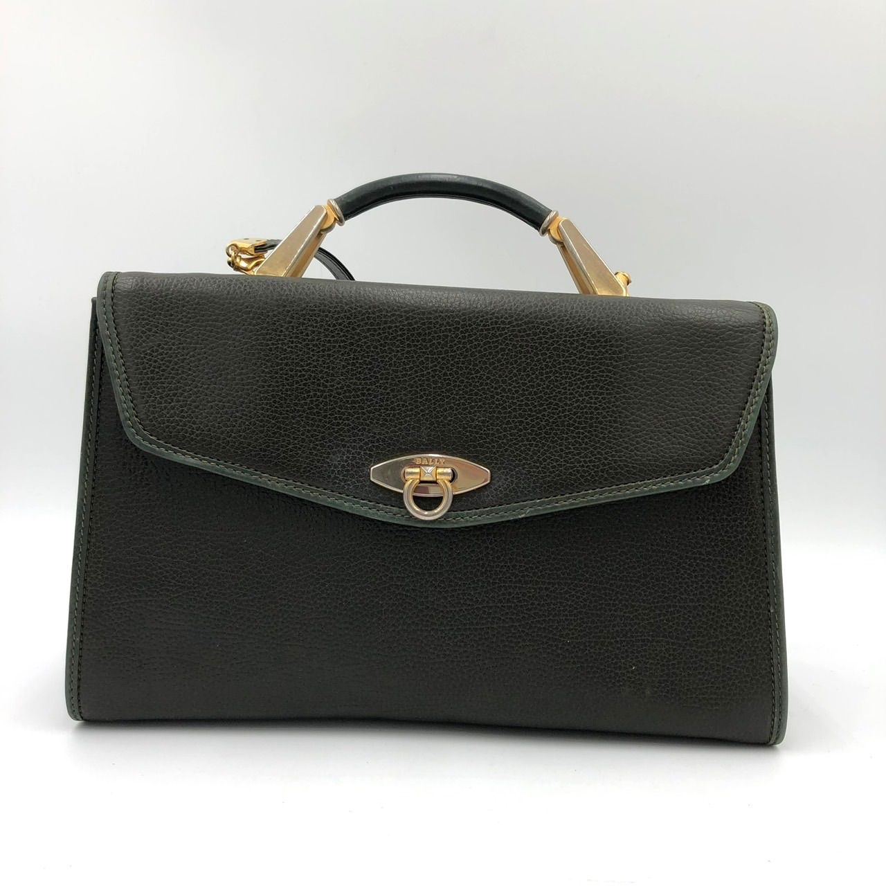 BALLY バリー レザー 2way ハンドバッグ ショルダーバッグ モス
