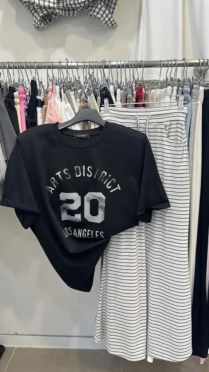 新品 オーバーサイズ 半袖Tシャツ + ボーダー柄 スカート ロング丈 SET