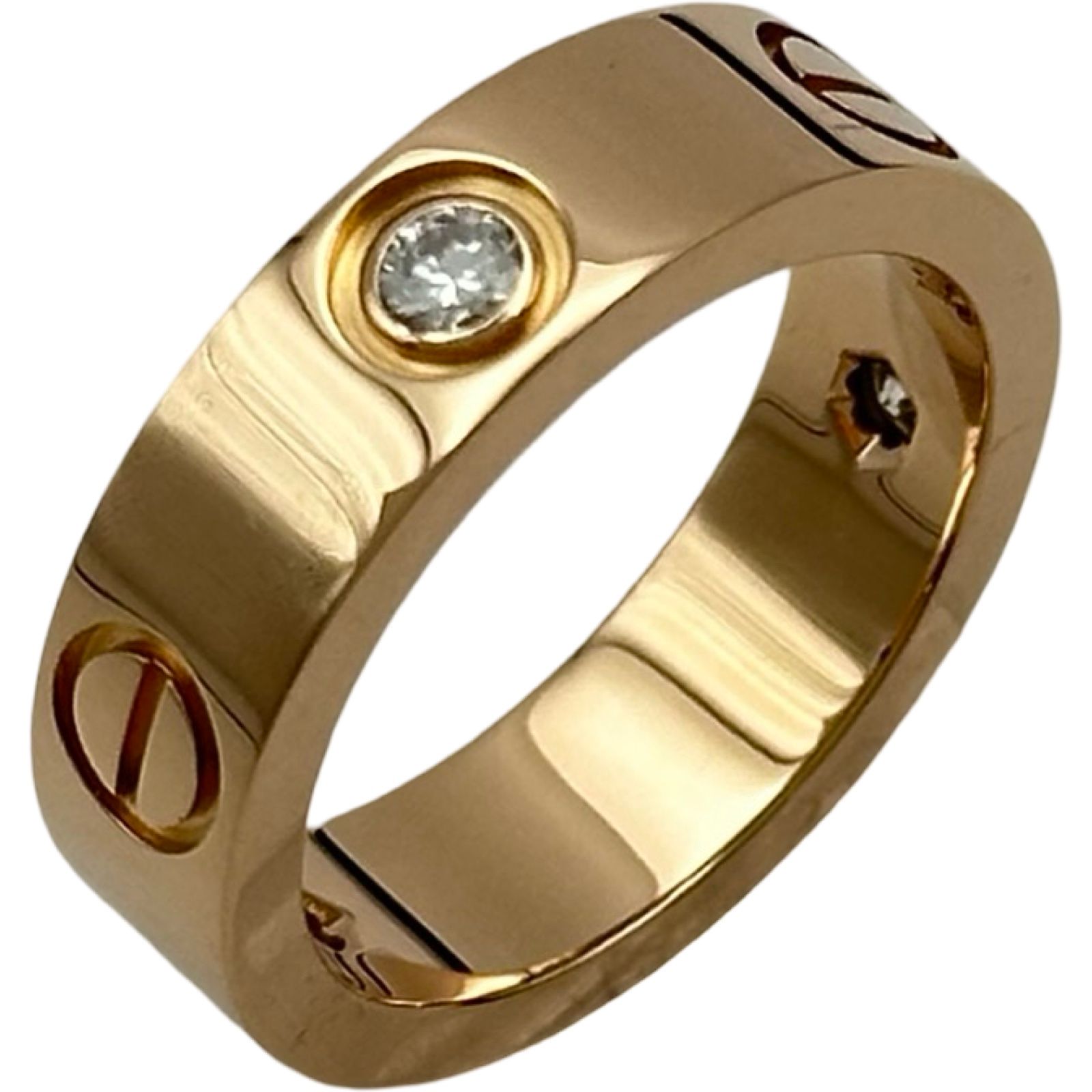 カルティエ Cartier ラブリング ハーフダイヤ ピンクゴールド 750 3Pダイヤモンド ジュエリー
