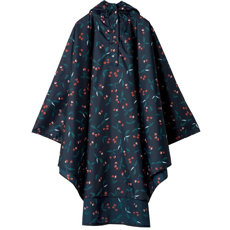 【新品】 [Wpc.] レインポンチョ チェリー ネイビー レディース レインコート リュックを背負ったままでもOK アウターの上から羽織れる アウトドア レジャー フェス おしゃれ 可愛い 女性 通勤 通学 R003-071-201