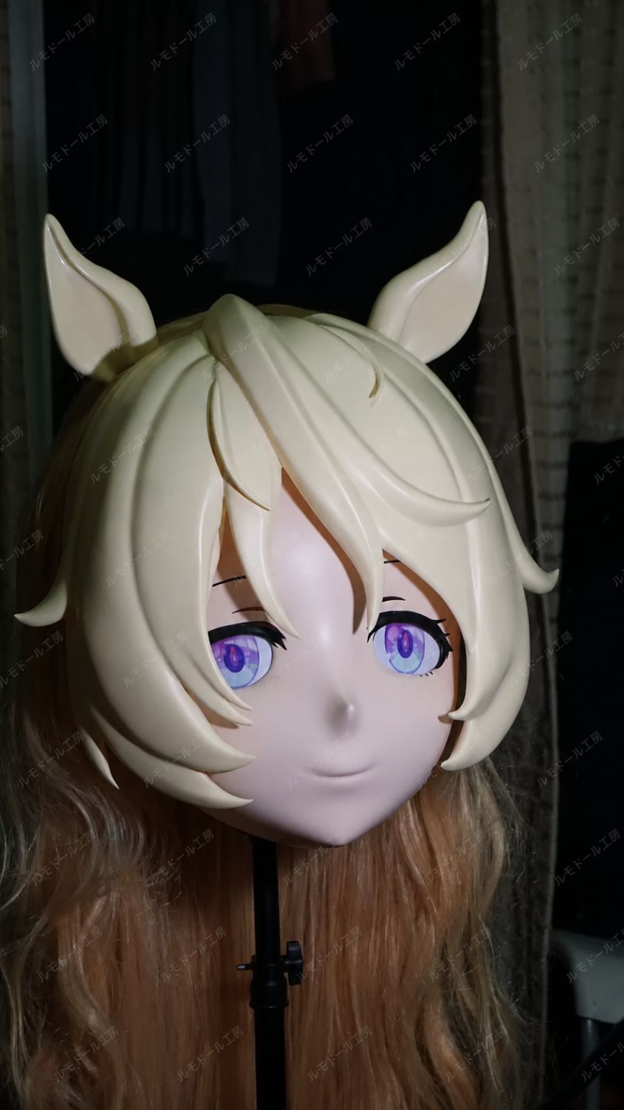 キグルミマスク ハーフヘッド ウマ耳キャラ 風 馬耳パーツ 硬質前髪