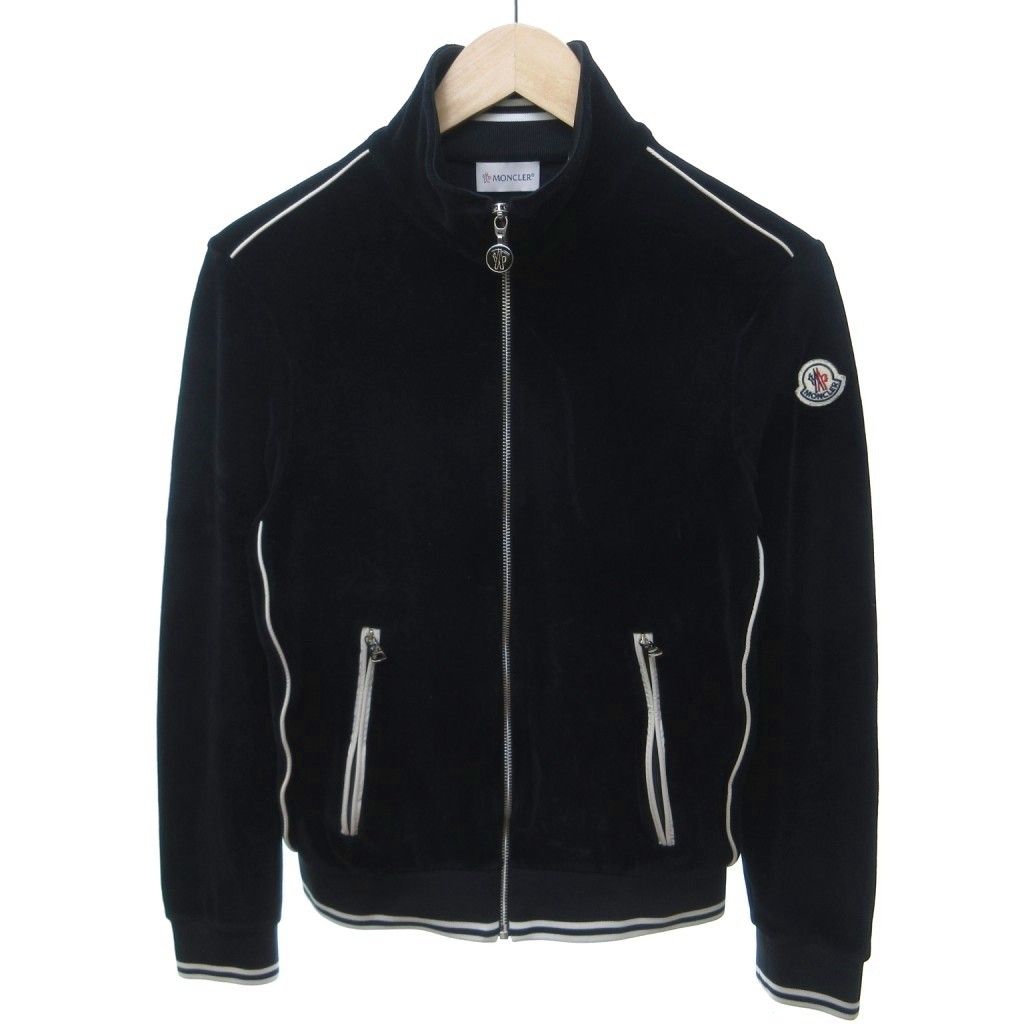 【美品！！】MONCLER ブラック　ジップアップジャケット モンクレール MONCLER 美品 ベロア トラックジャケット ブルゾン