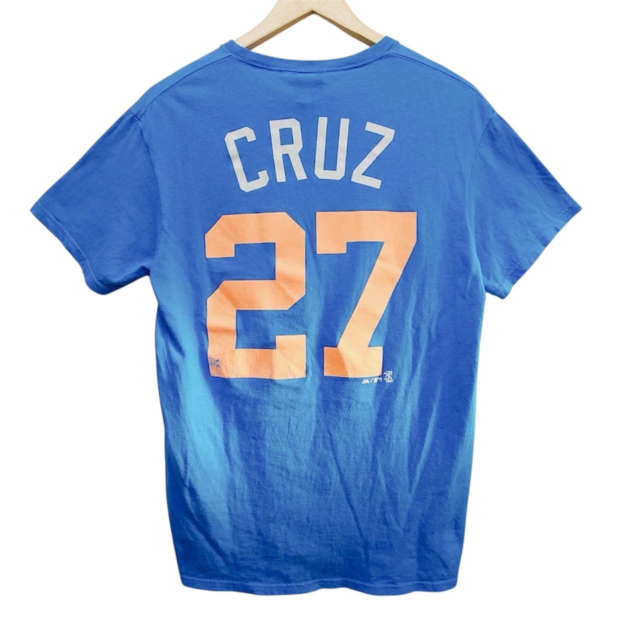 Majestic MLB Miami Marlins CRUZ 27 Tシャツ M ブルー マイアミ