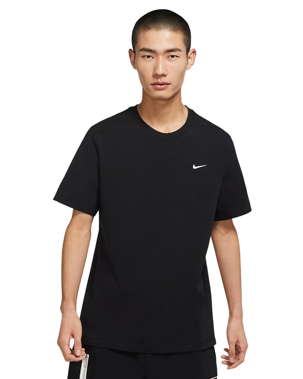[ナイキ] スポーツウェア スウッシュ Tシャツ クルーネック 半袖 トップス コットン100 BV0508-010 ブラック/ホワイト 黒/白 運動 ジム 筋トレ トレーニング ウェア シンプル 正規品 メンズ Lサイ [010：ブラック/ホワイト] [L]
