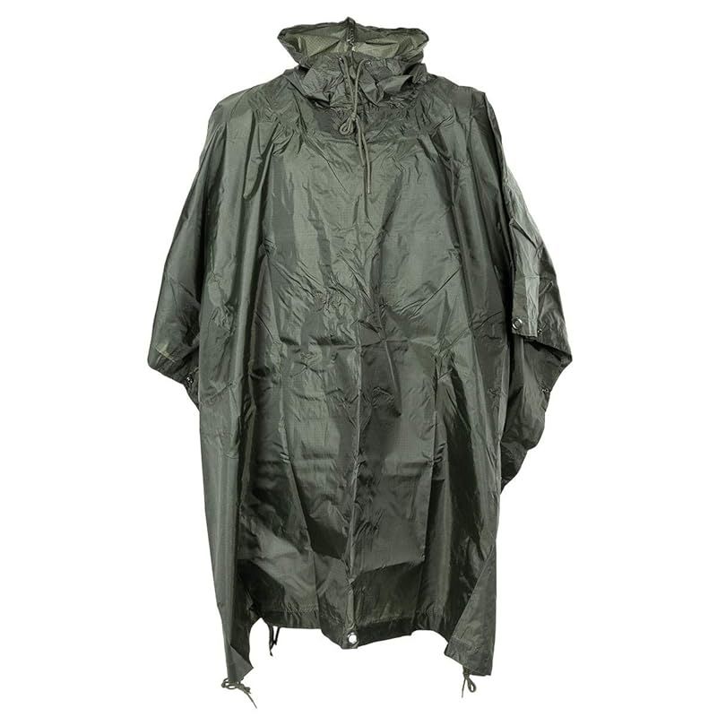 【新品】 MFH ポンチョ 米軍タイプ リップストップ生地 223x144cm 携帯用収納袋付属 - OLIVE DRAB