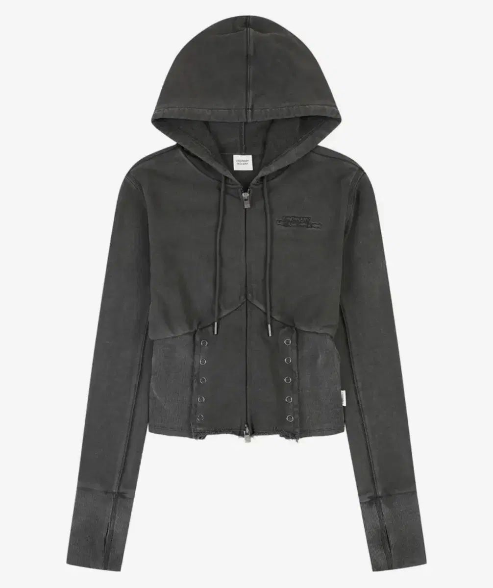 ODDINARY ホリデー ピグメント コルセット ジップアップ ジャンパー (チャコール)