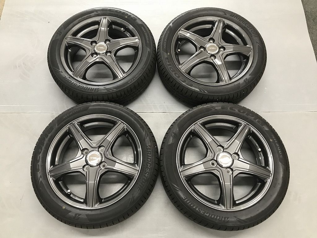 ◎軽インチアップセット バリ溝 BRIDGESTONE 165/55R15 傷極少美品