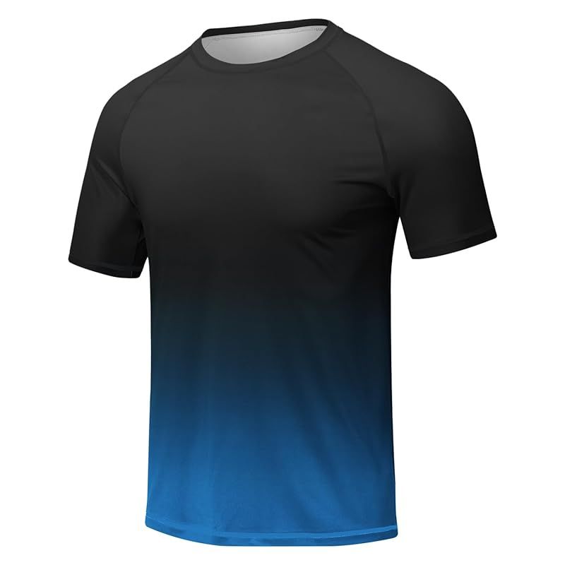 [Hyzhwl] ラッシュガード メンズ 半袖 水着 tシャツ UPF50+ 接触冷感 uvカット紫外線対策 速乾 水陸両用 通気 スポーツ 海水浴 サーフィン服 日焼け予防 0