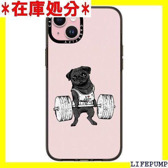 CASETiFY コンパクト iPhone 15 Plus ケース MIL規格準拠 2x MIL-STD-810G / 1.2mからの落下テストをクリア - Black Pug Lift - クリア ブラック 1128