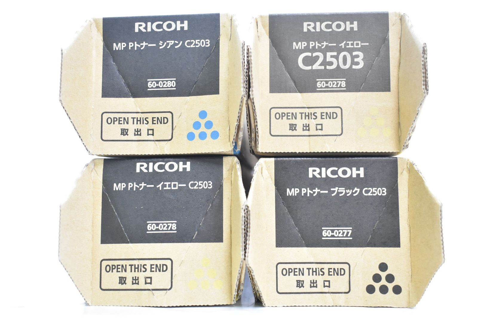 未使用 リコー 純正 トナー C2503 3色4本（シアン・マゼンタ・イエロー） RICOH ITCAUX2DZX28-D-N02-byebye
