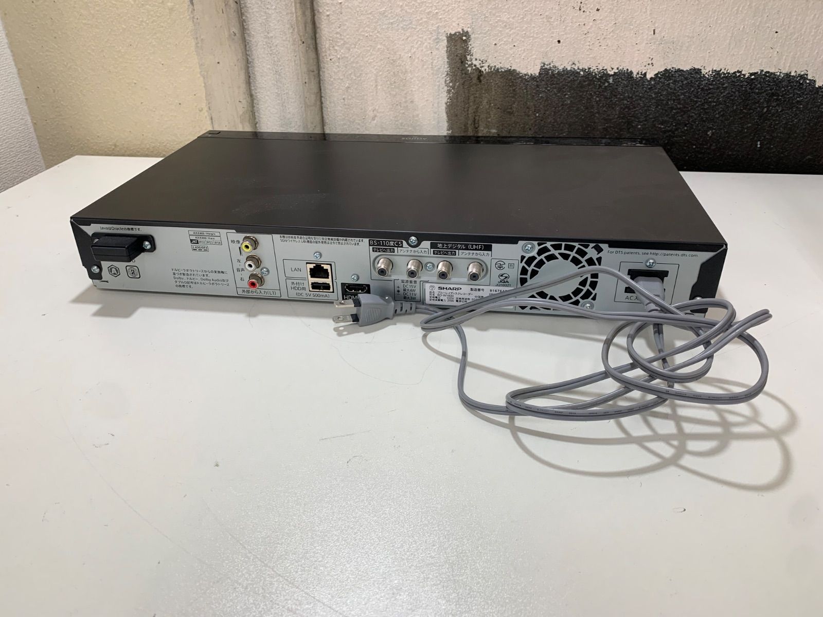 j404 SHARP AQUOS BD-W1800 ブルーレイレコーダー 動作確認済み - メルカリ