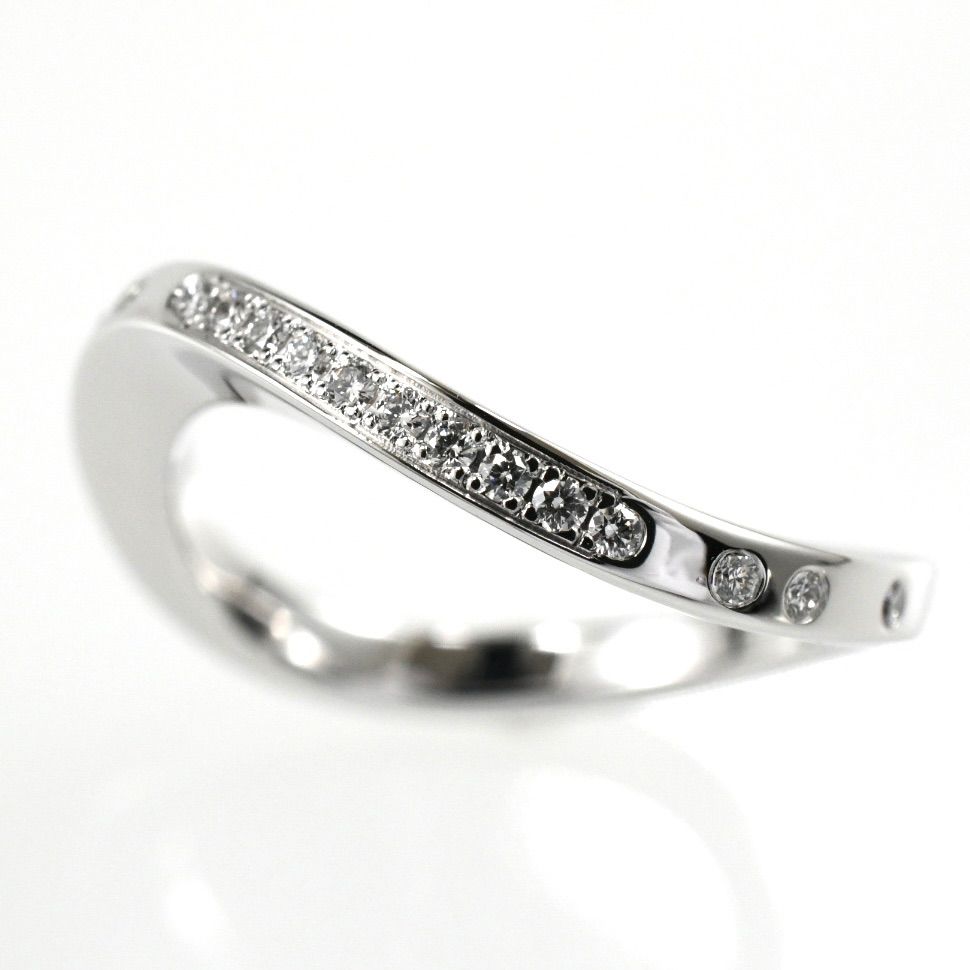 Cartier カルティエ ヌーブルバーグ ダイヤモンド ウェーブリング K18WG ホワイトゴールド SIZE:49 Au750 指輪