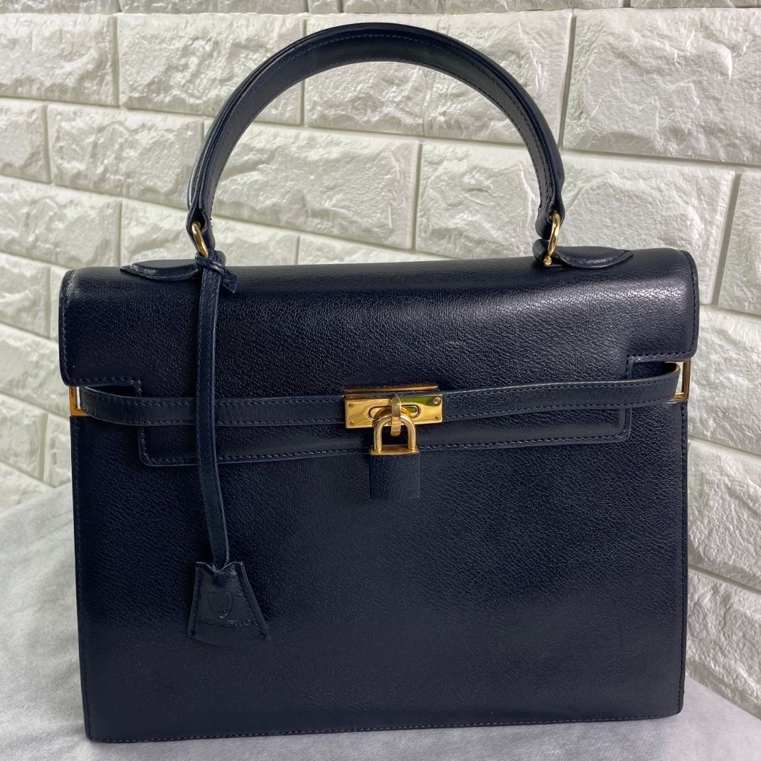 MORABIT/モラビト.scala、レザーハンドバッグ、ダークネイビー
