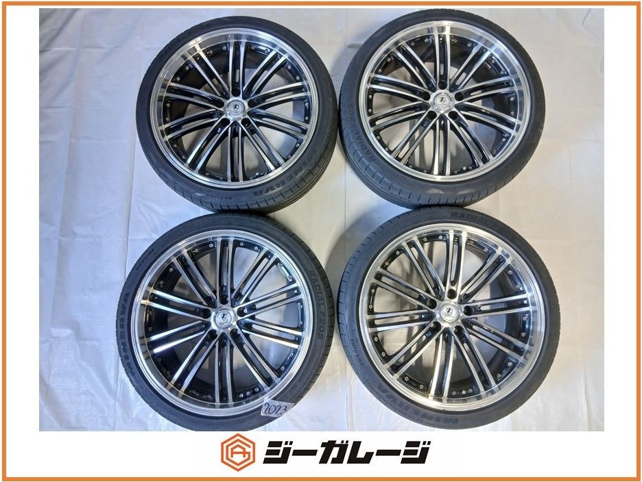 中古 レアマイスター 20インチ アルミホイール＆サマータイヤ 1台分4本セット (ホイールサイズ) 8.5J-20 +35 5/114.3 (サマータイヤ) ミネルバ F205 245/35R20 95Y アルファード ヴェルファイア