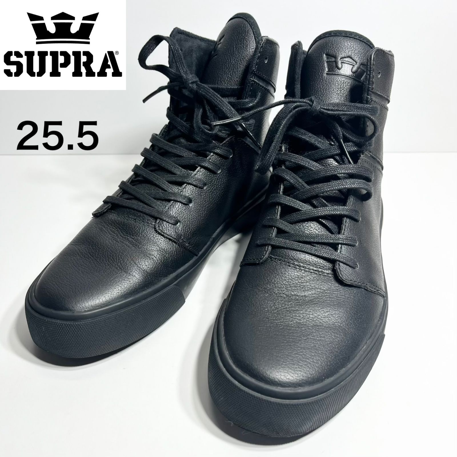 [Extremely Beautiful] SUPRA Supra Camino High Top Sneakers Black 25.5cm S53503