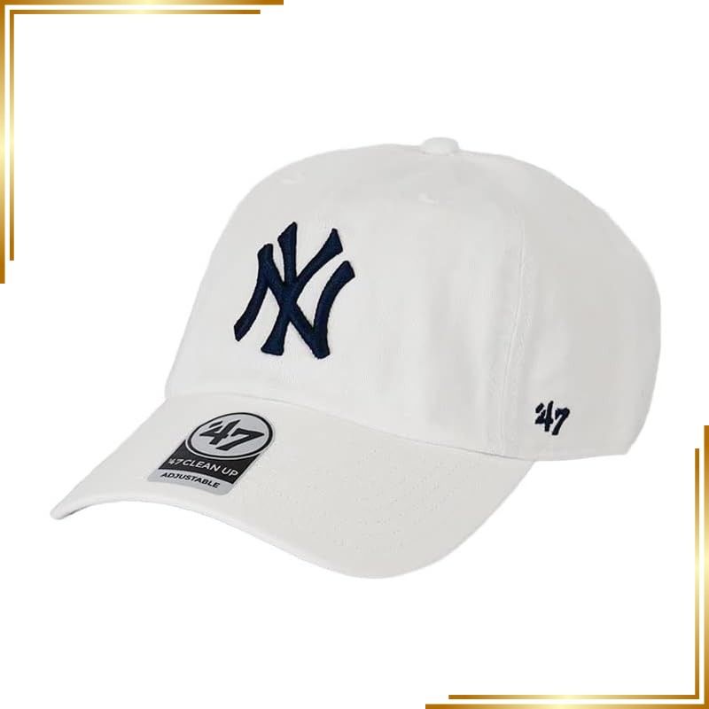 【新品】 [フォーティセブンブランド] 47 キャップ ヤンキース メンズ レディース クリーンナップ NY ロゴ CLEAN UP CAP MENS LADIES 帽子 ローキャップ MLB NEW YORK YANKEES ホワイト×ネイビー [並行輸 1