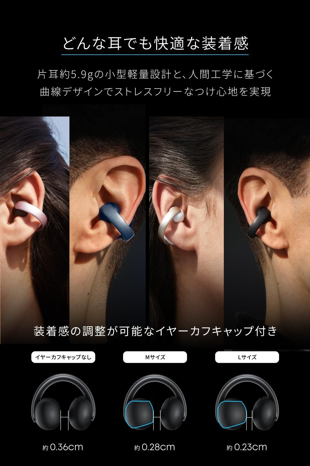 Anker Soundcore AeroClip（Bluetooth 5.4）【オープンイヤー型