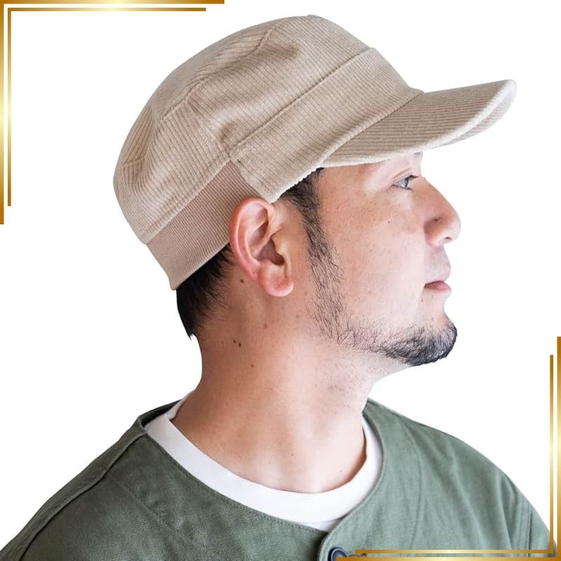 【新品】 [ナコタ] コーデュロイ コットンリブ ワークキャップ 帽子 メンズ レディース 冬 大きいサイズ Free Size(59cm 61cm) ベージュ 1